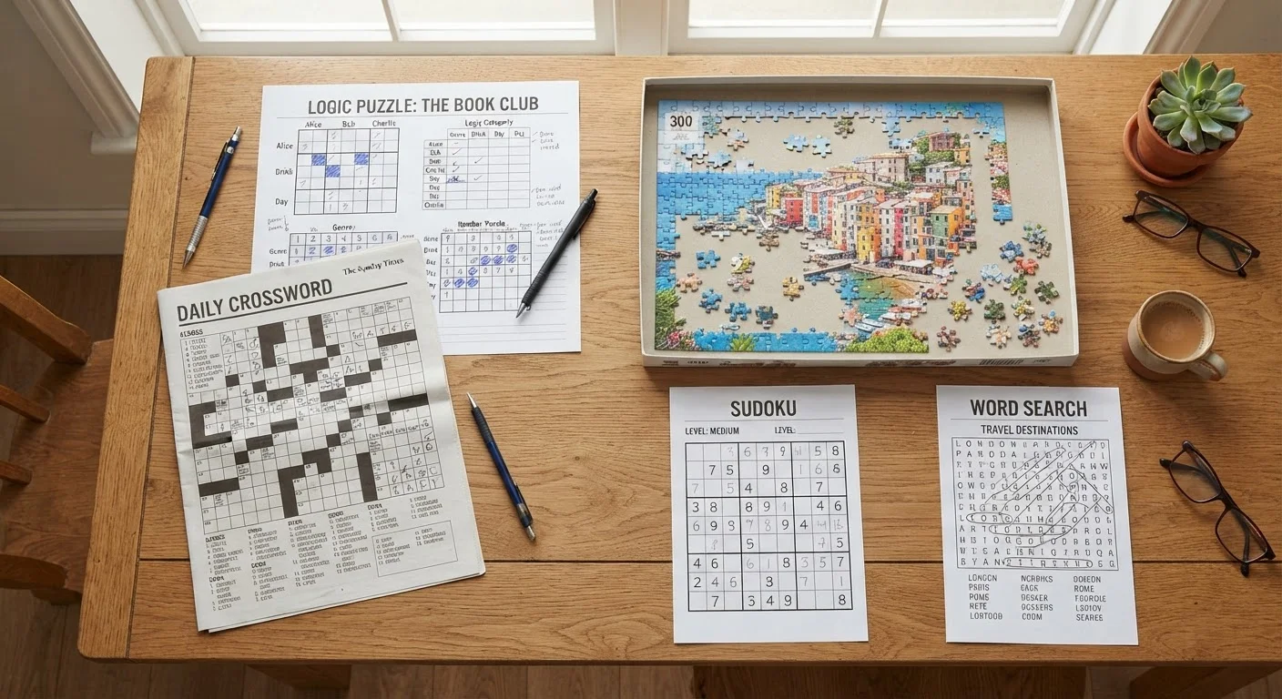 The Full Spectrum of Puzzle Types: From Crosswords to Logic Grids